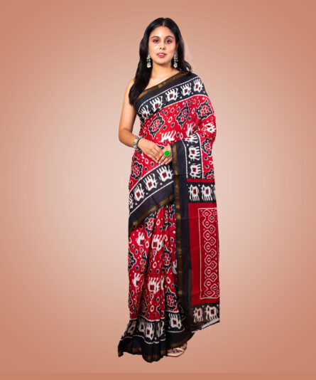 Kayaaz Women's chanderi Red Saree With Unstitched Blouse Piece - Image 4