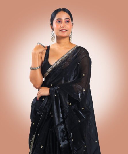 Elegant Black Georgette Saree - Image 4