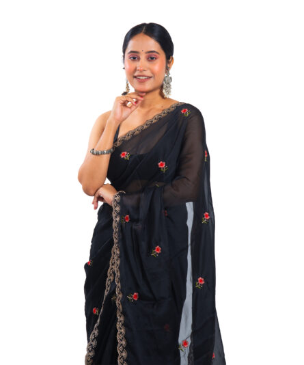 Fancy Embroidery Saree - Image 7