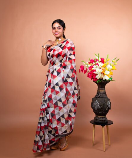 Elegant Cotton Dual Shaded Saree - Image 2